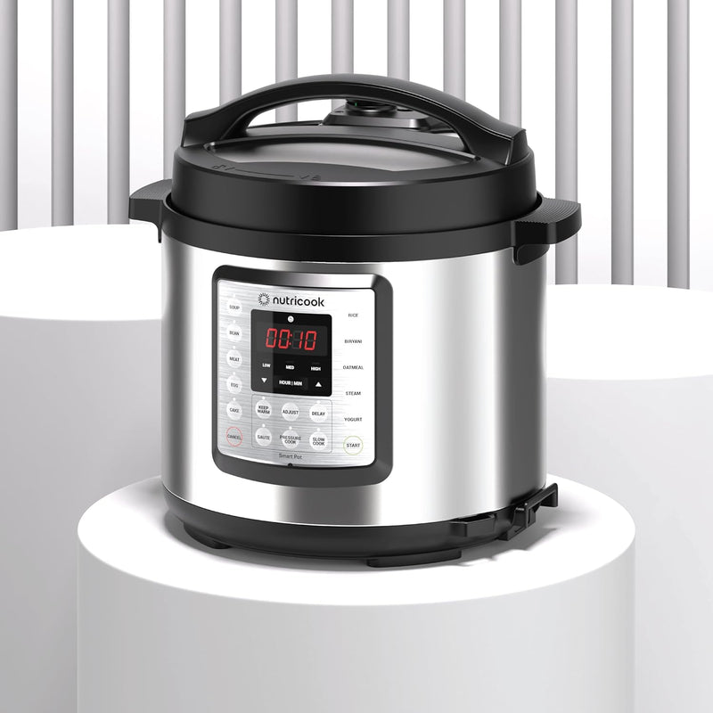 Nutricook Smart Pot Eko 1000W, 6 Liter Electric Pressure Cooker - Stainless Steel