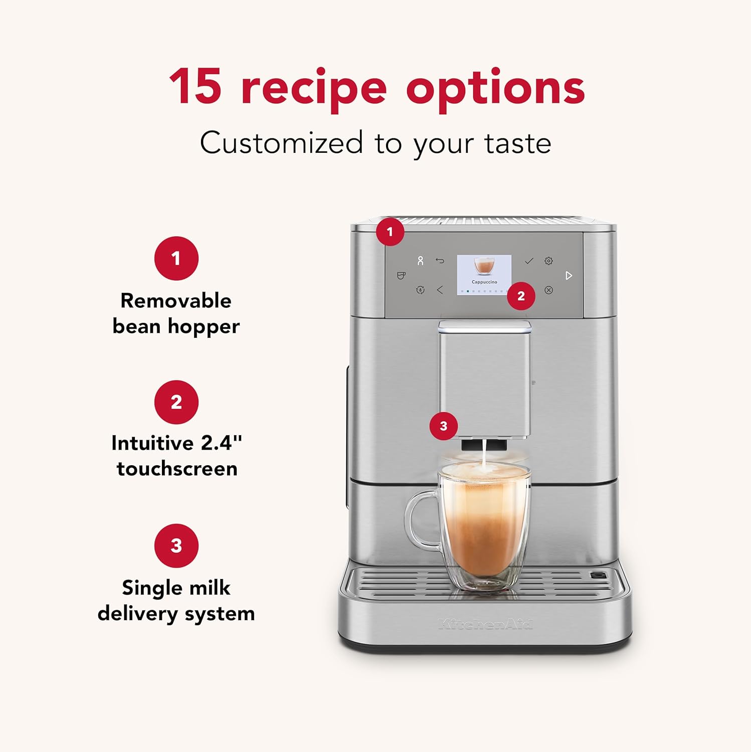 KitchenAid Fully Automatic Espresso Machine KF6 KES8556 15 Recipes 2.2L