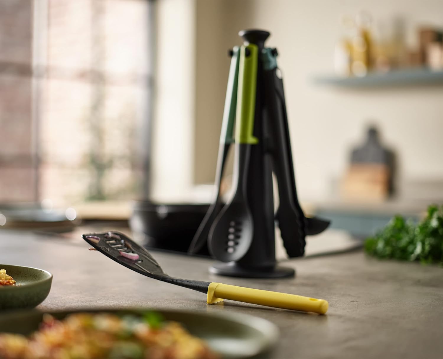 Joseph Joseph Duo Utensil Set 5Piece Countertop Stand Integrated Tool Rests