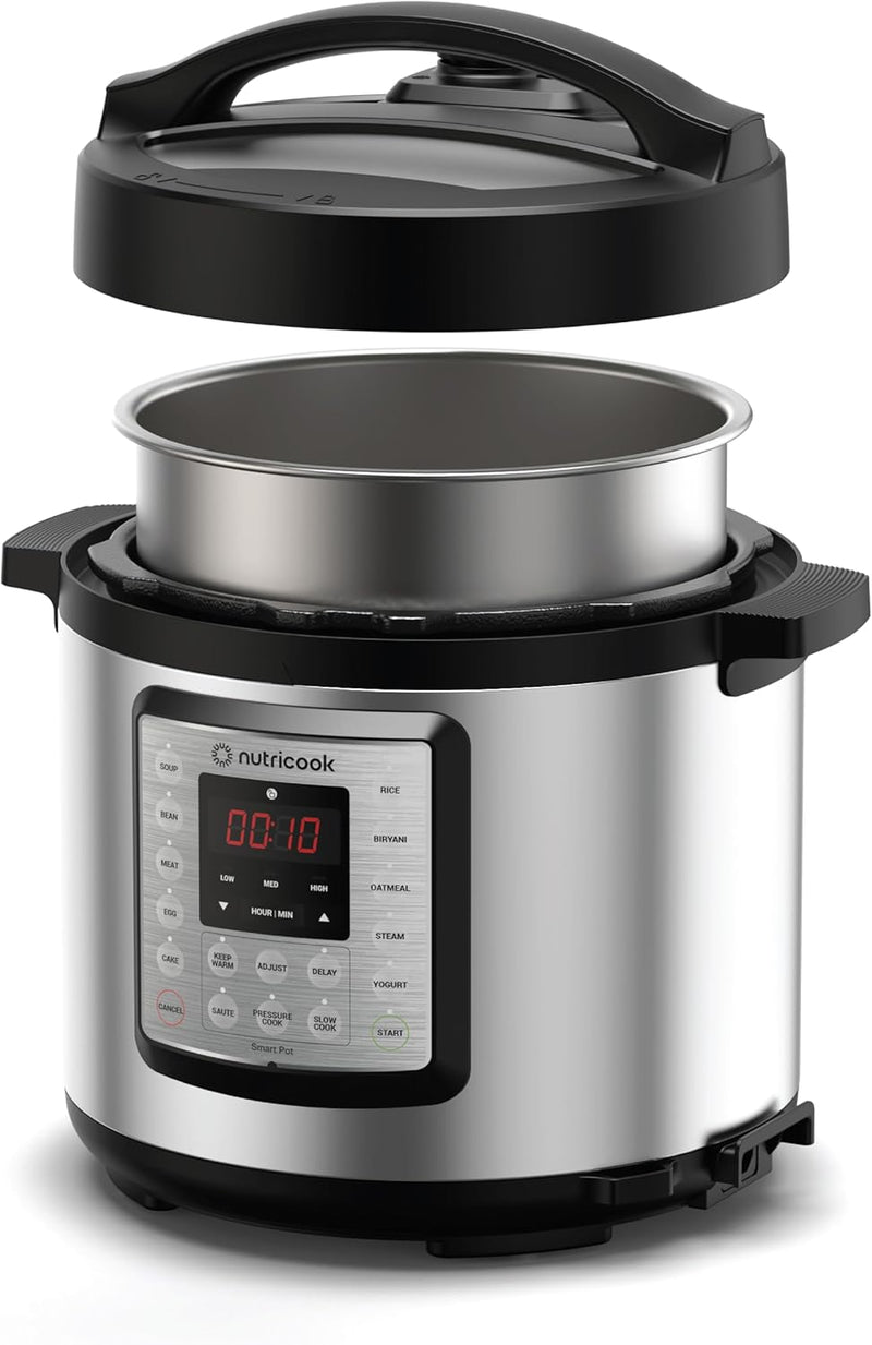 Nutricook Smart Pot Eko 1000W, 6 Liter Electric Pressure Cooker - Stainless Steel