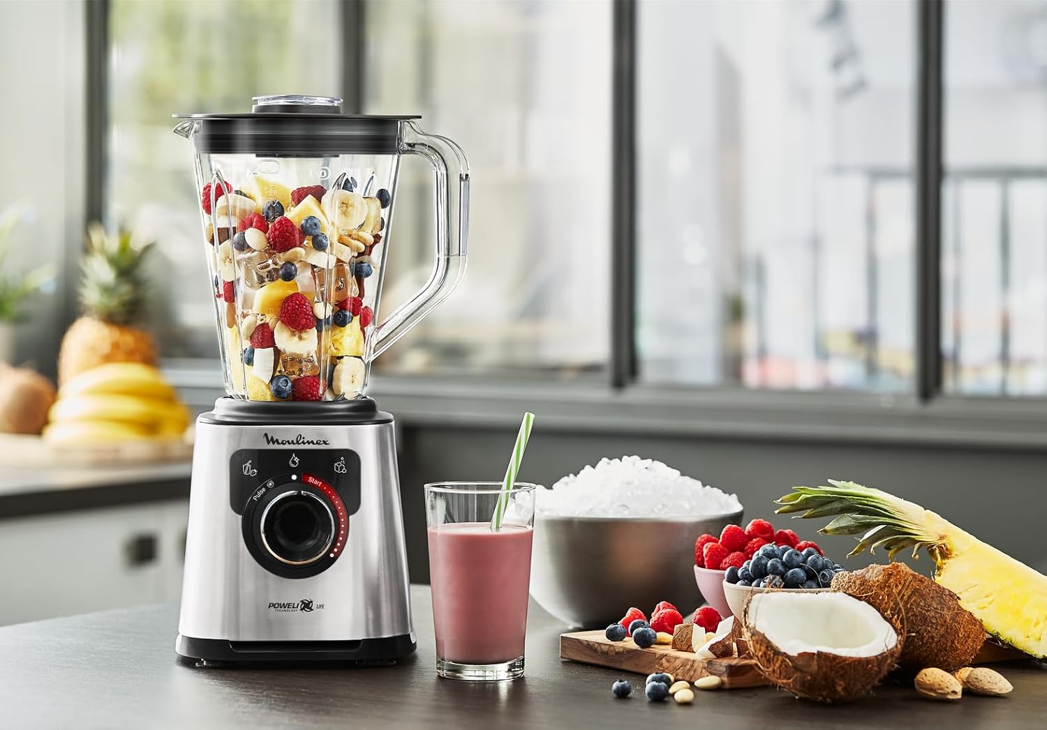 Moulinex High-Speed Blender 1200 W – LM88HD27 (2 L Jar, 2 Speeds + Pulse)