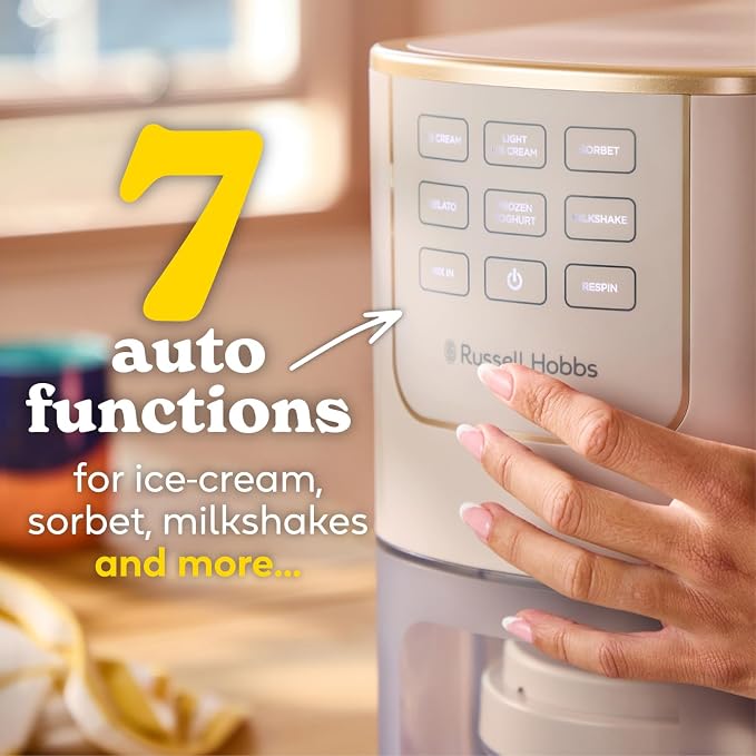 Russell Hobbs Ice Cream Maker Chill Luxe 7in1 Creamery Tubs Stone