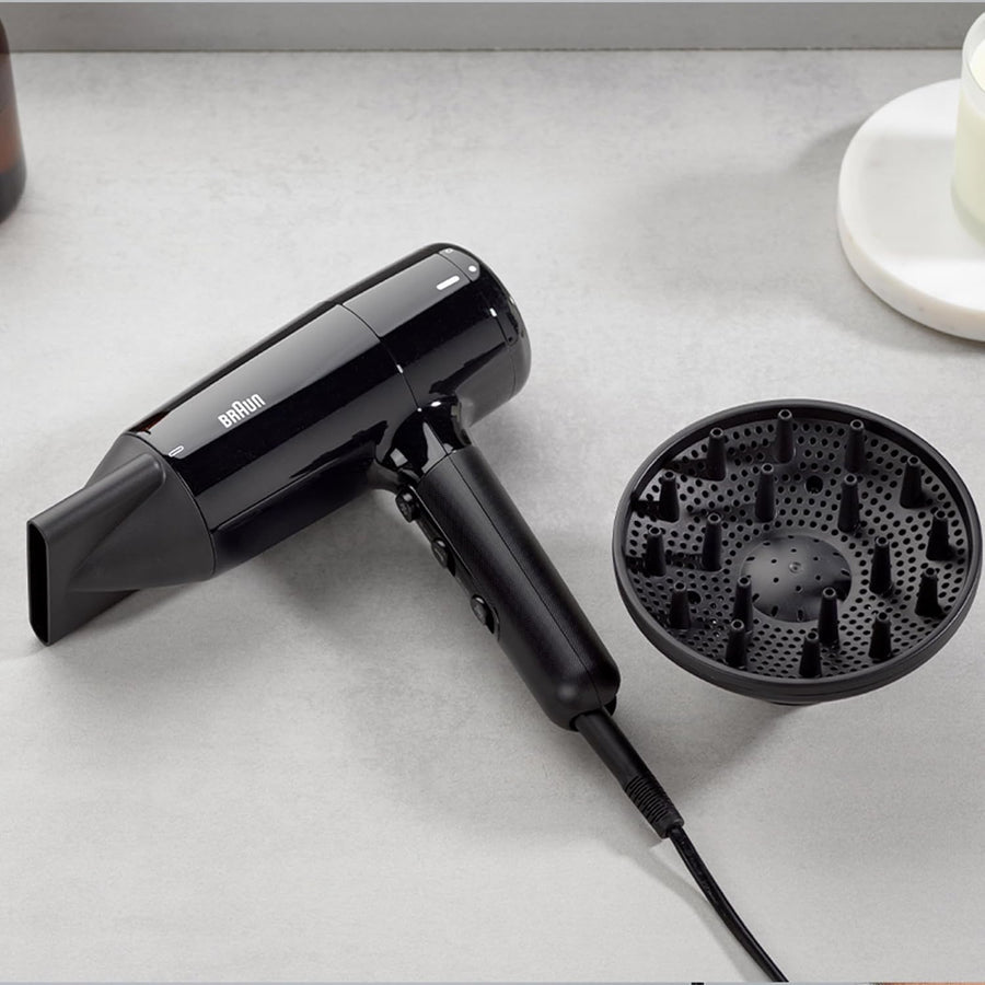 Braun BRHD225SDE DC Hair Dryer 2200W with Diffuser – Black