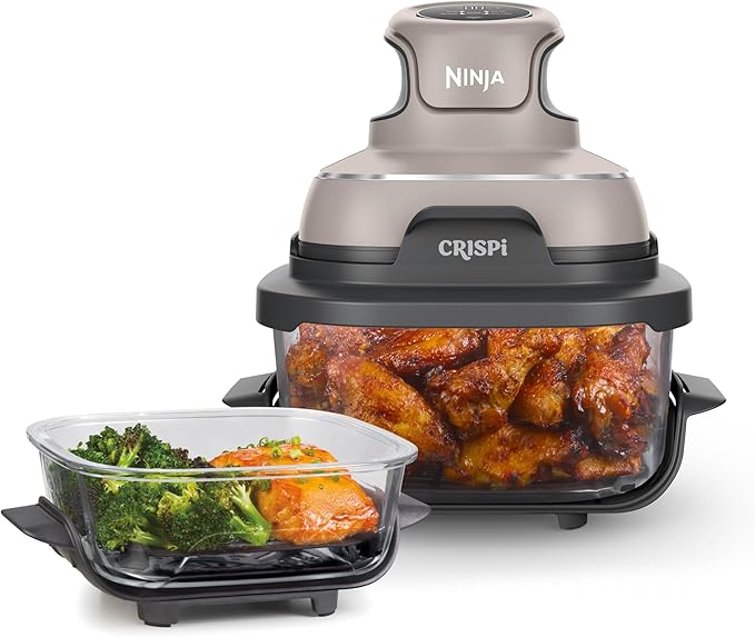 Ninja Crispi 4-in-1 Glass Air Fryer Non-Toxic 4QT Max Crisp Stone