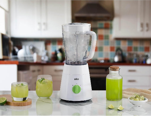 Braun Powerblend 1 Blender 500W 3-In-1 Set 1.5L Jug Chopper Grinder Jb0123 White