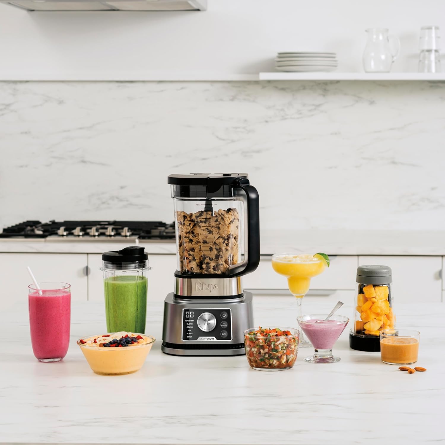 Ninja Nutri Blender 3-in-1, Mixes Smoothie Bowls 1200W 2.1L