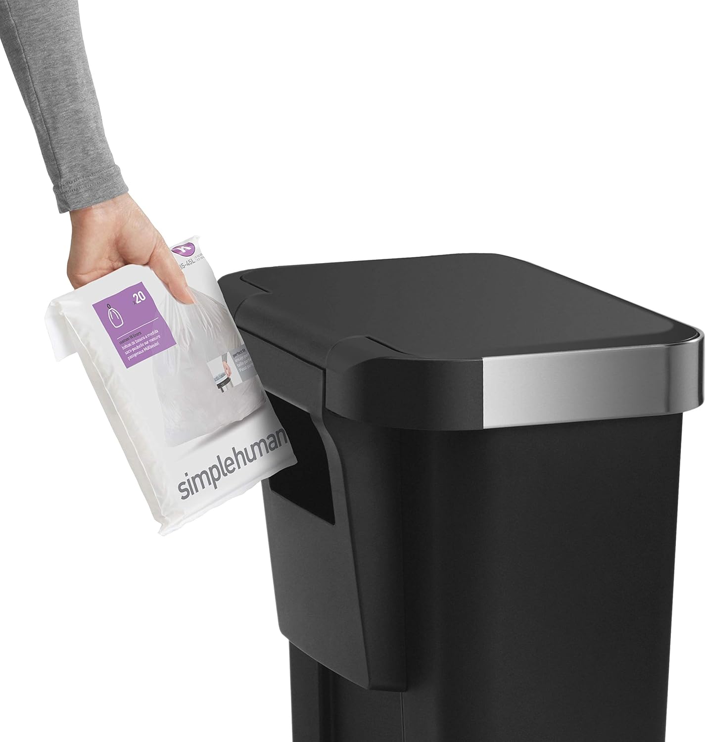 SimpleHuman CW1385CB Rectangular Pedal Bin 45L