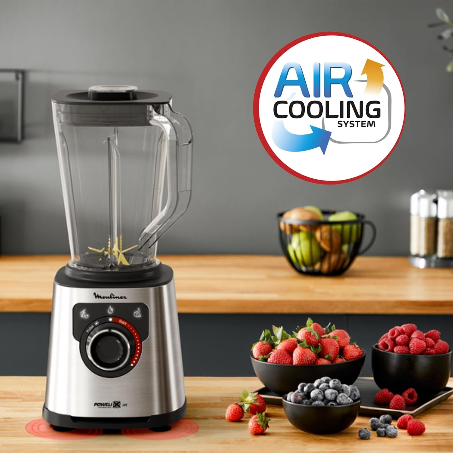 Moulinex High-Speed Blender 1200 W – LM88HD27 (2 L Jar, 2 Speeds + Pulse)