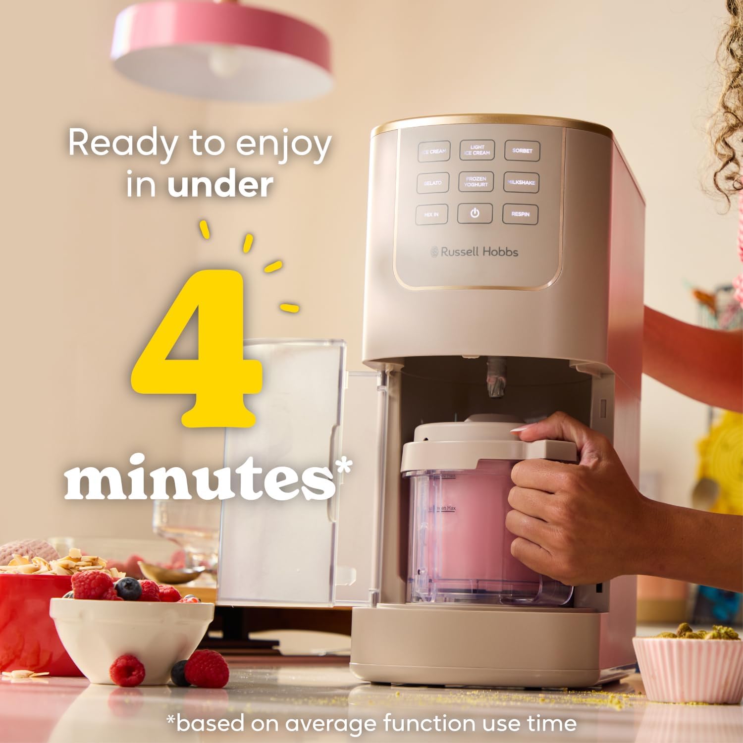 Russell Hobbs Ice Cream Maker Chill Luxe 7in1 Creamery Tubs Stone