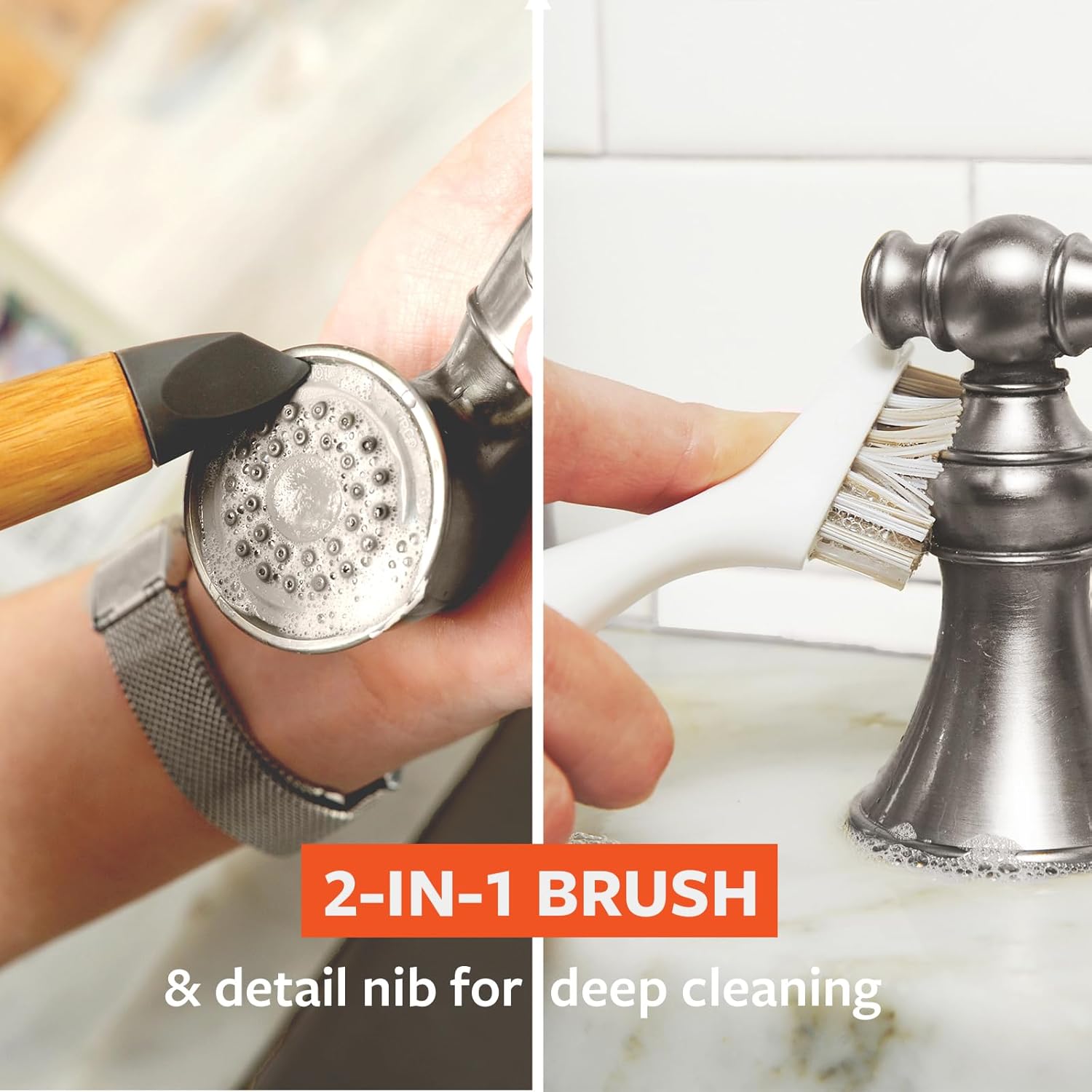 Full Circle Micro Manager Home & Kitchen Detail Cleaning Brush, White