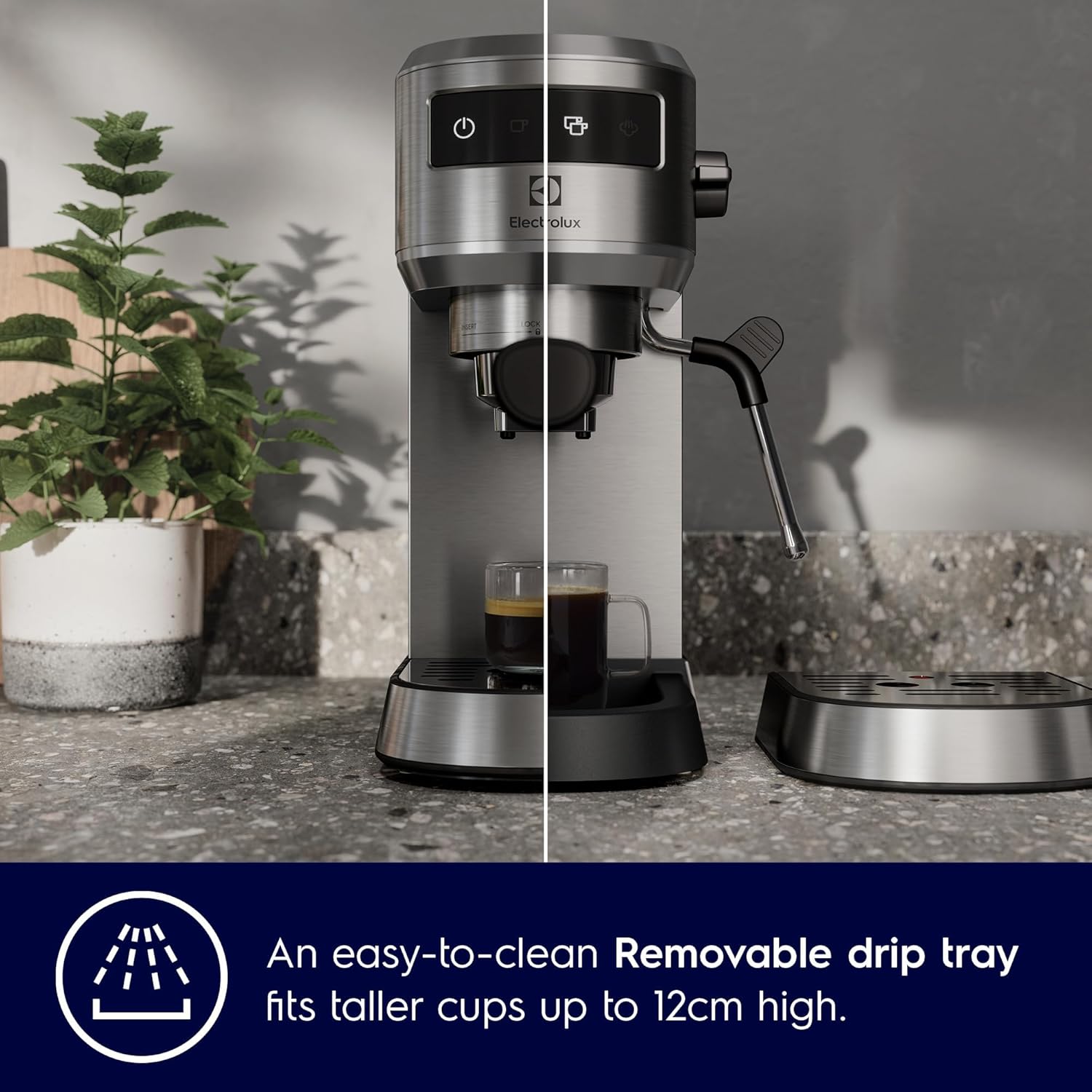 Electrolux E5EC1-50ST UltimateTaste 500 Espresso Coffee Maker – 1L