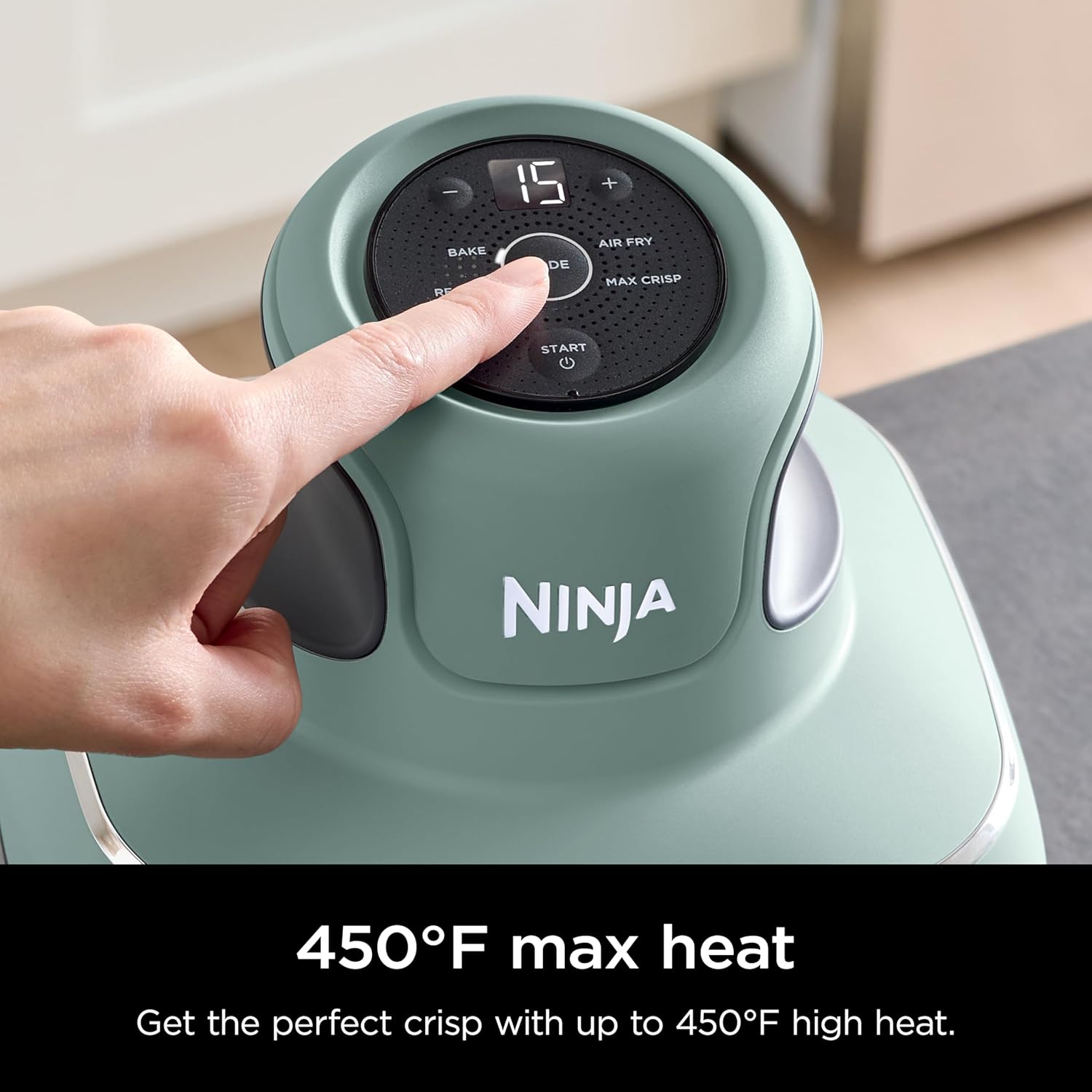 Ninja Crispi 4-in-1 Glass Air Fryer Non-Toxic 4QT Max Crisp Green