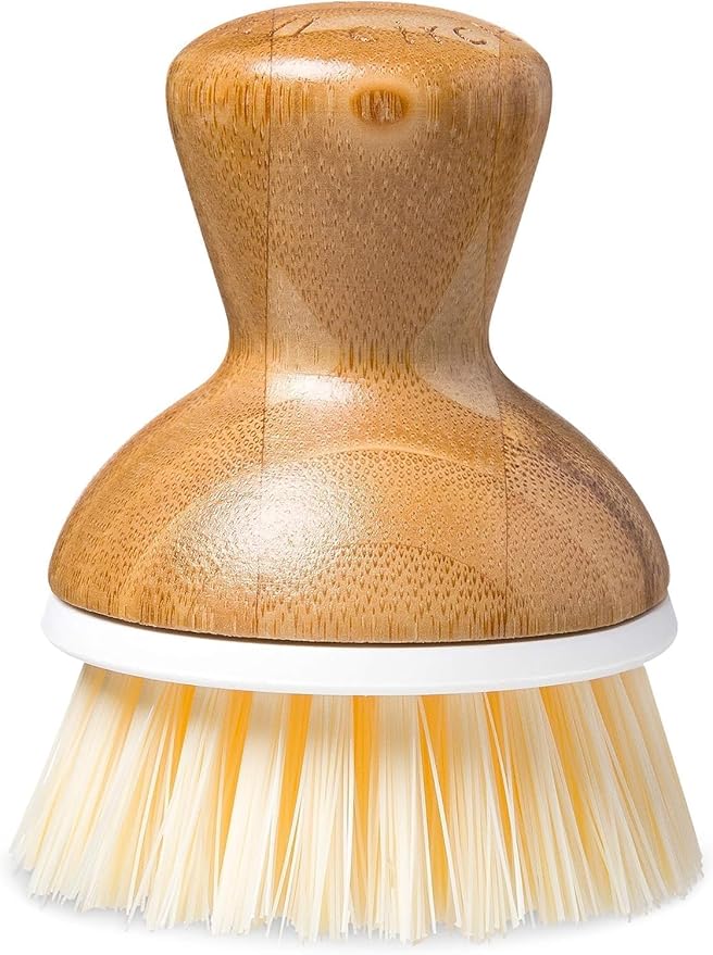 Full Circle Bubble Up Bamboo Dish Brush – Palm Scrubber, White