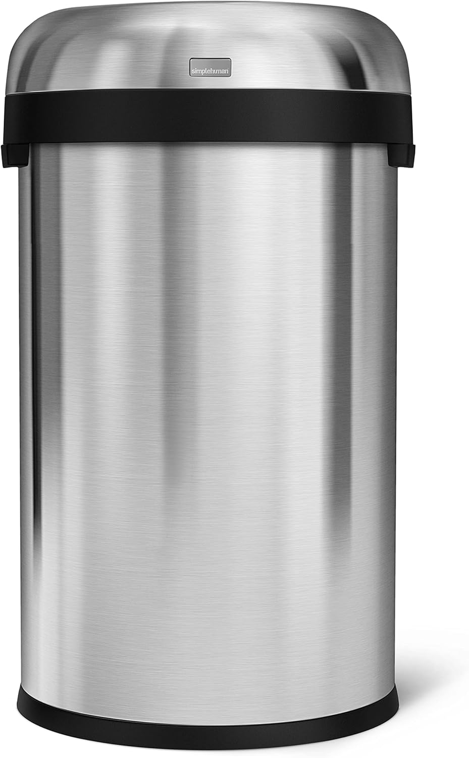 simplehuman 80L / 21.1 Gallon Bullet Open Top Trash Can – Brushed Stainless Steel