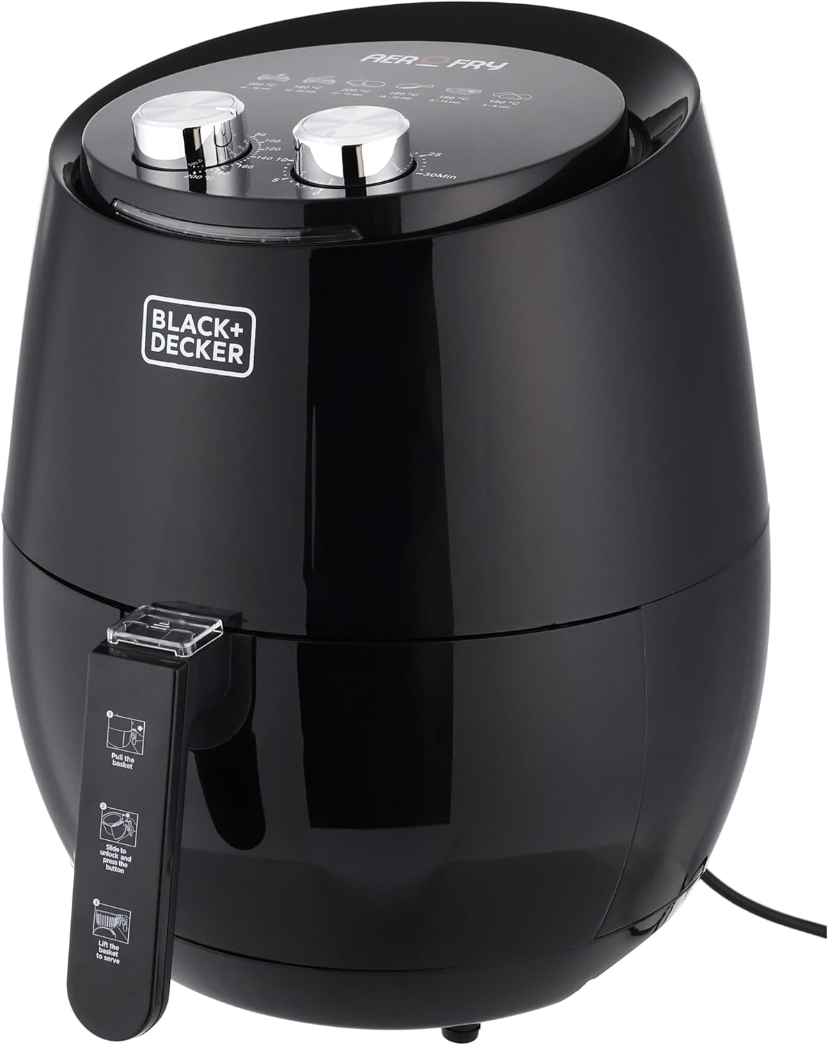 Black+ Decker 4.5L/1.3 Kg - Manual Control Aerofry (Ht)