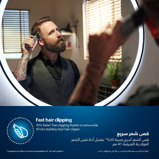 Philips Multigroom Series 9000 - 20-in-1 Face, Hair & Body - OneBlade & Travel Pouch