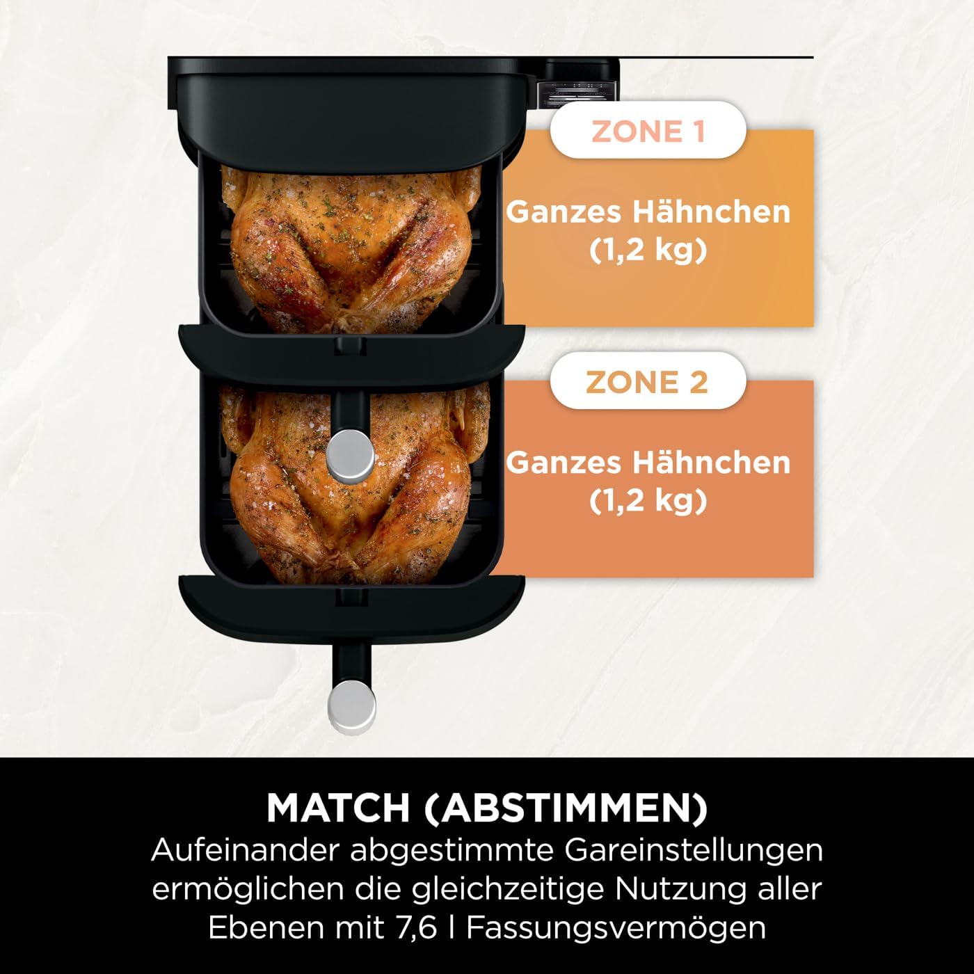 Ninja Double Stack Hot Air Fryer, 7.6 L Airfryer, Double Basket Hot Air Fryer
