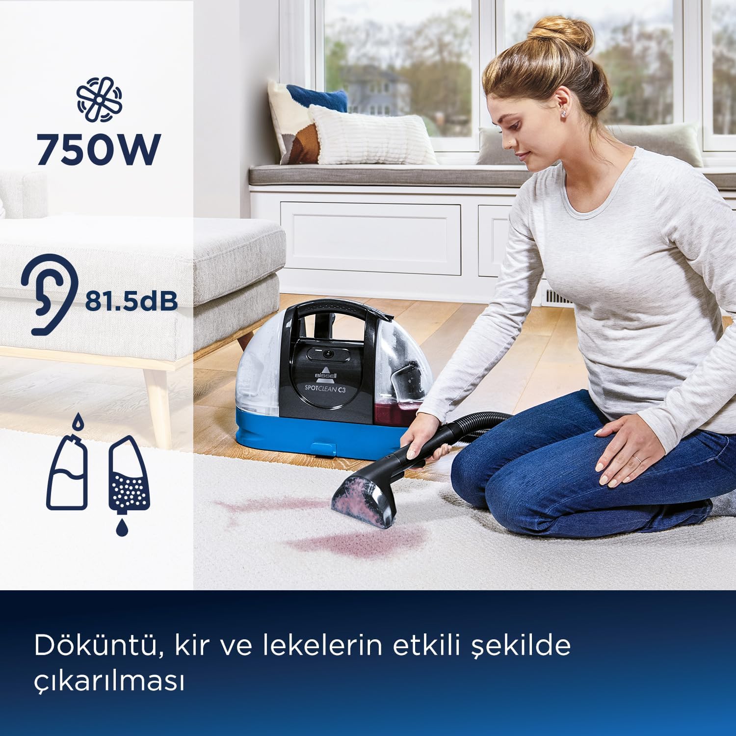 Bissell SpotClean C3 Portable Carpet Upholstery Spot Cleaner 340W 3619N