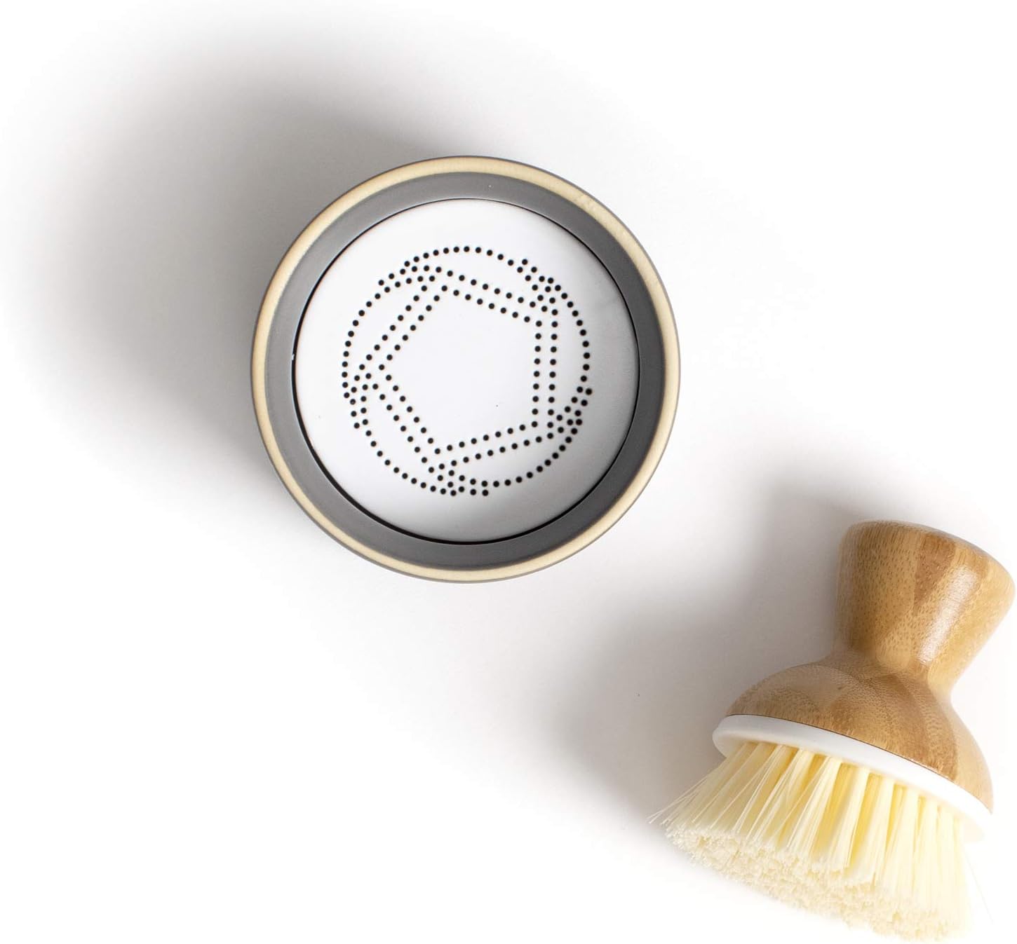 Full Circle Soap Holder with Dish Brush – Beige Eco Kitchen Tool