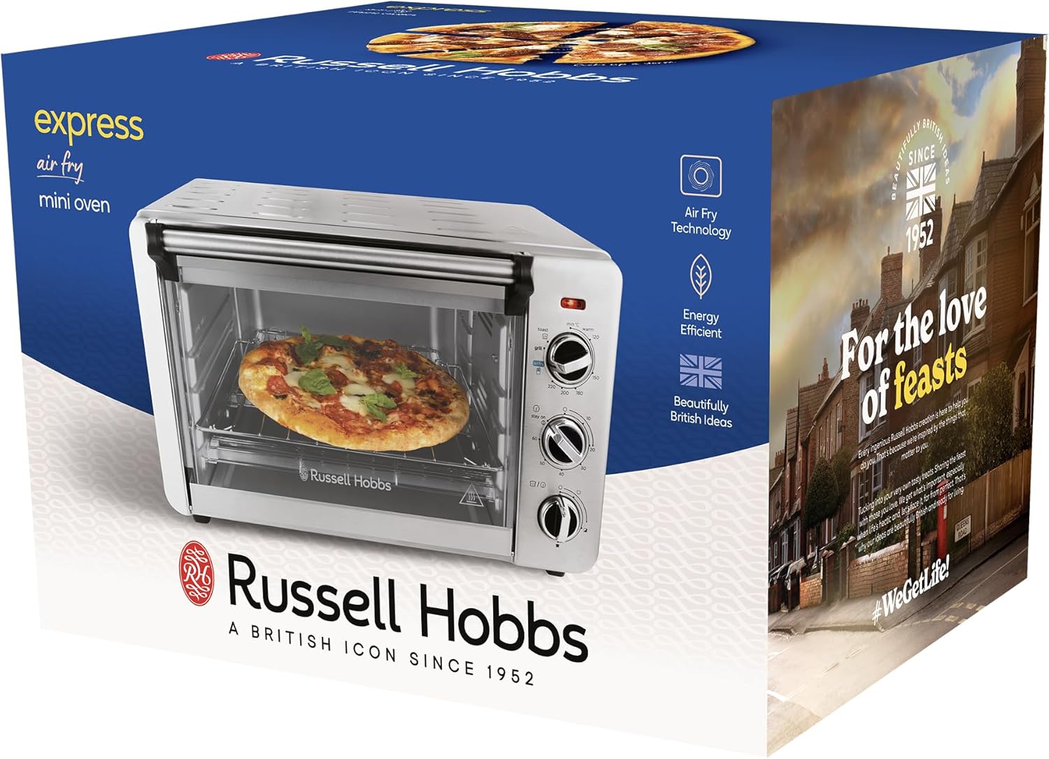Russell Hobbs Express Air Fry Oven 20L 5-in-1 Mini Toaster Grill Pizza Baker