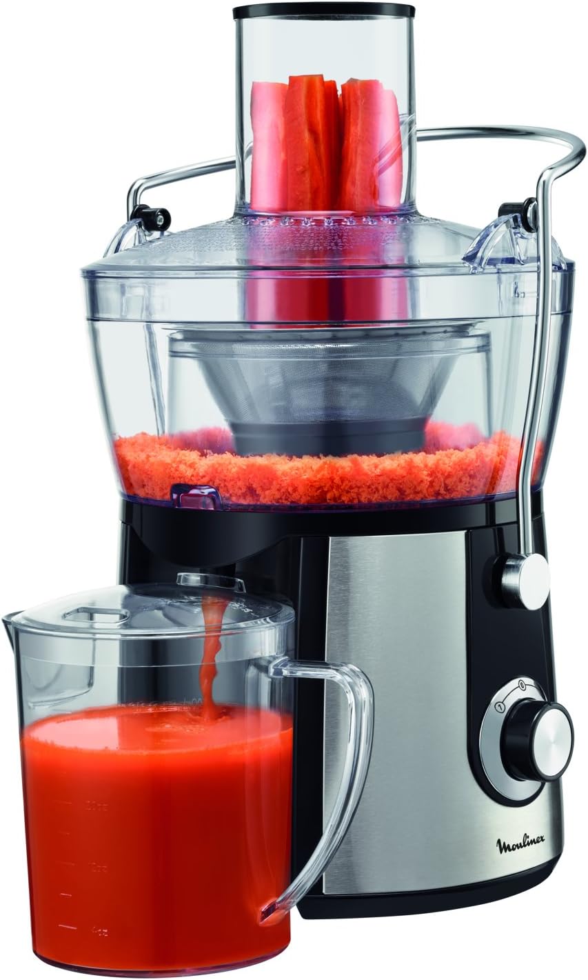 Moulinex Juice Express Juice Extractor – 800W, 1.4L, 2 Speeds, Black/Silver