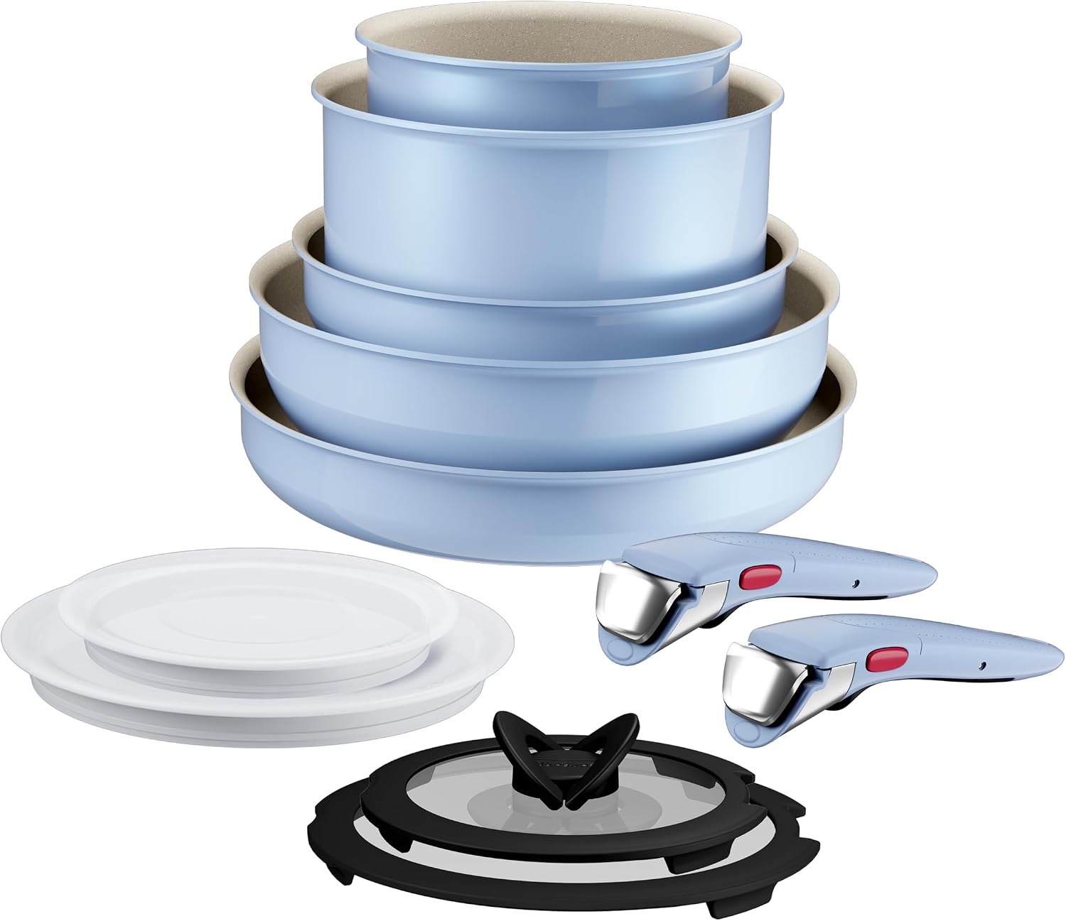 Tefal Ingenio Serenity 11-Piece Cookware Set Blue Stackable Mineralia