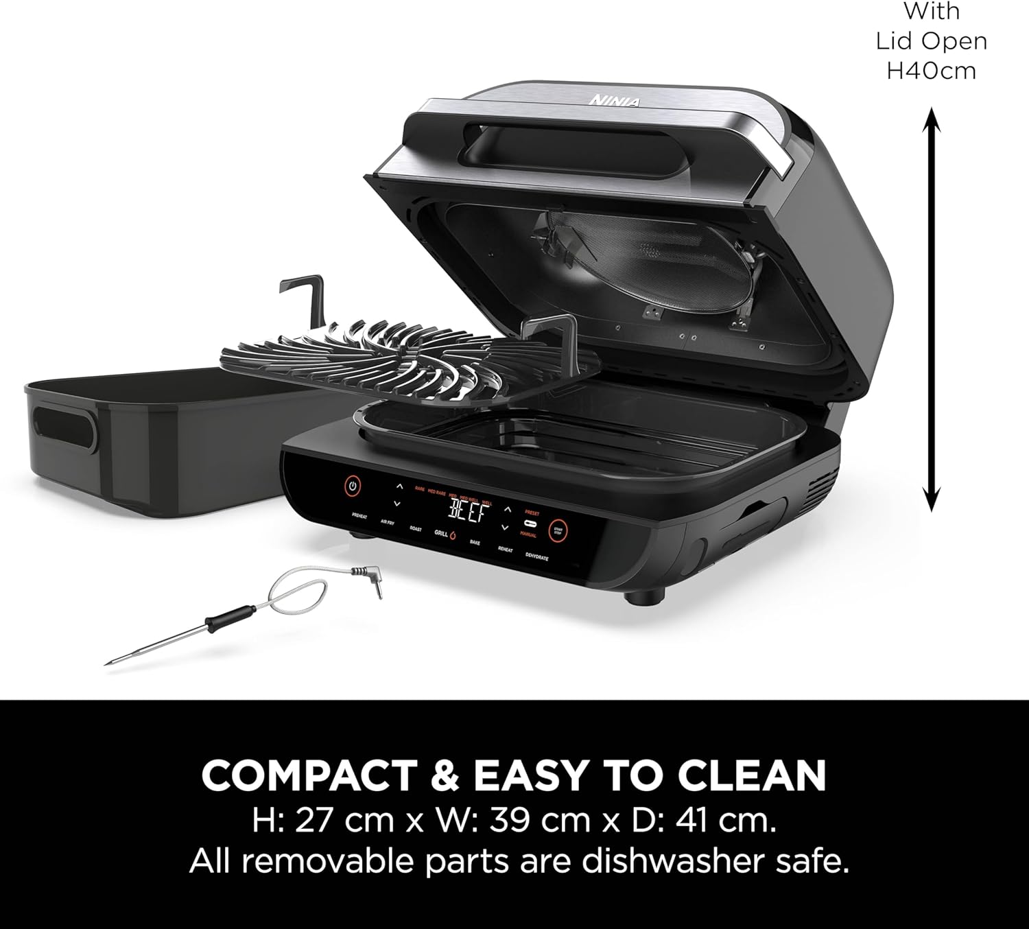 Ninja Foodi Max Health Grill & Air Fryer - Grey