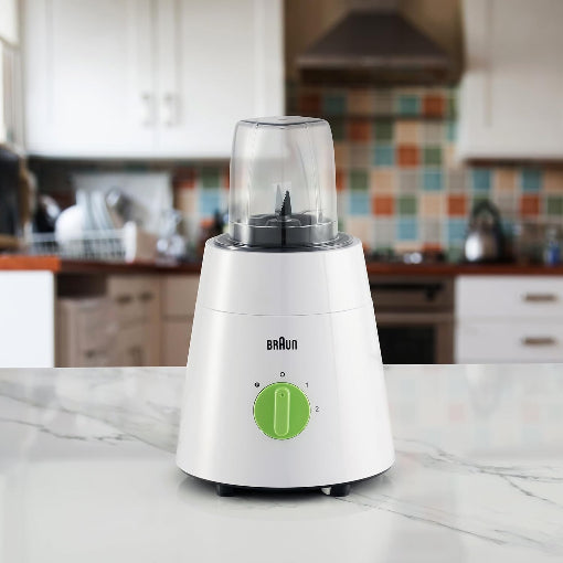 Braun Powerblend 1 Blender 500W 3-In-1 Set 1.5L Jug Chopper Grinder Jb0123 White
