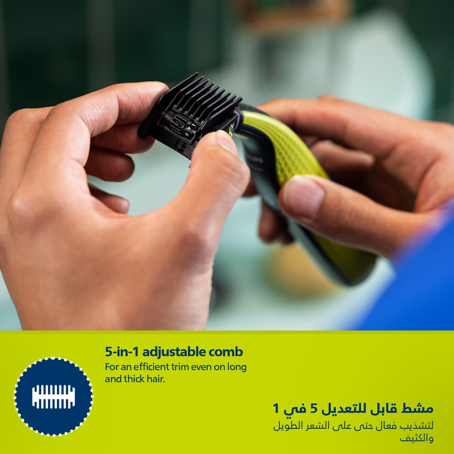 Philips QP2724/20 OneBlade Hybrid Trimmer & Shaver – 5-in-1 Comb