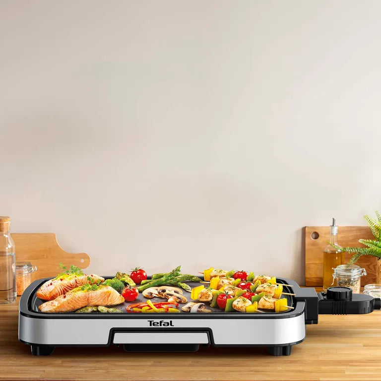 Tefal Electric Plancha CB630D10 – 2000W, 40x25cm, Stainless Steel