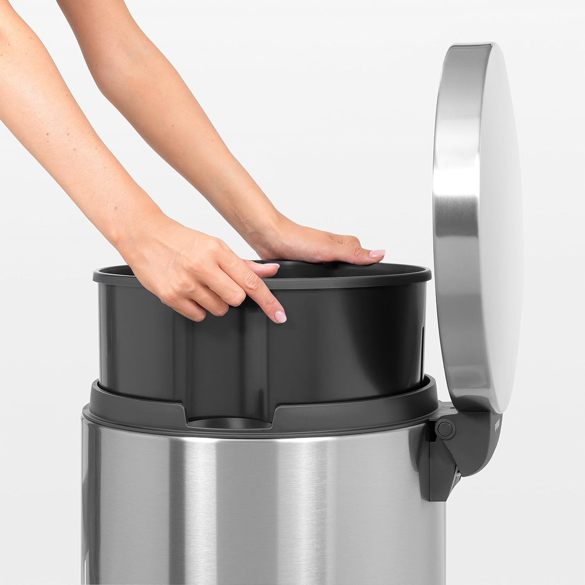 Brabantia Pedal Bin 45L Silent – Matt Steel Fingerprint Proof