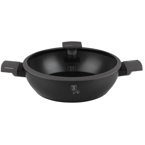Berlinger Haus 28cm Shallow Pot With Lid Anthracite TitanPro Non-Stick Induction