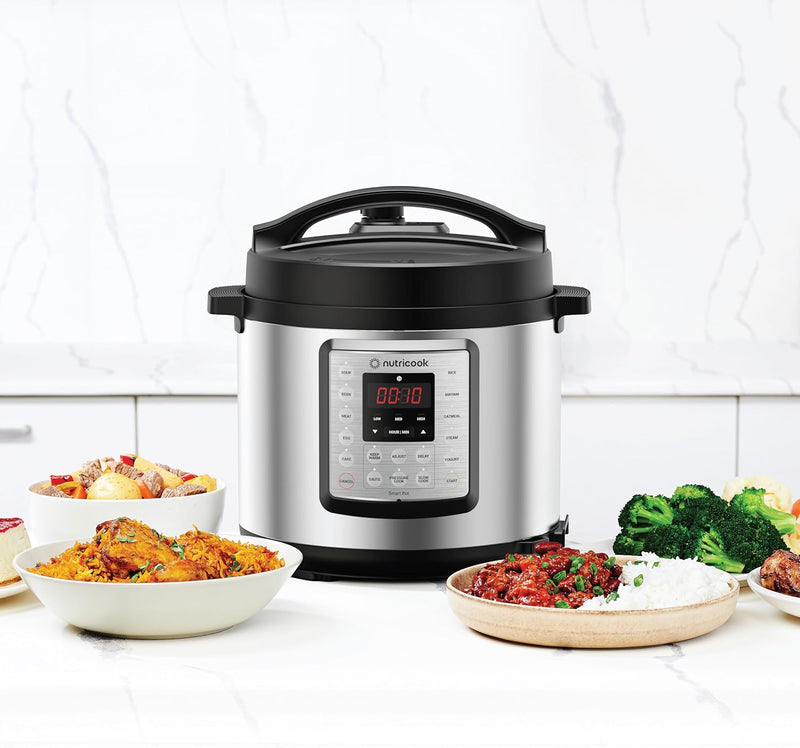 Nutricook Smart Pot Eko 1000W, 6 Liter Electric Pressure Cooker - Stainless Steel