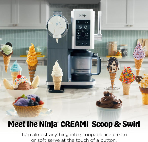Ninja CREAMi Scoop & Swirl Ice Cream Maker 13-in-1 Soft Serve Milkshake