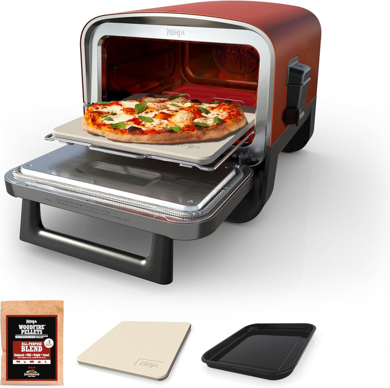 Ninja Woodfire Outdoor Pizza Oven, 8-in-1 Portable Electric Roaster Oven