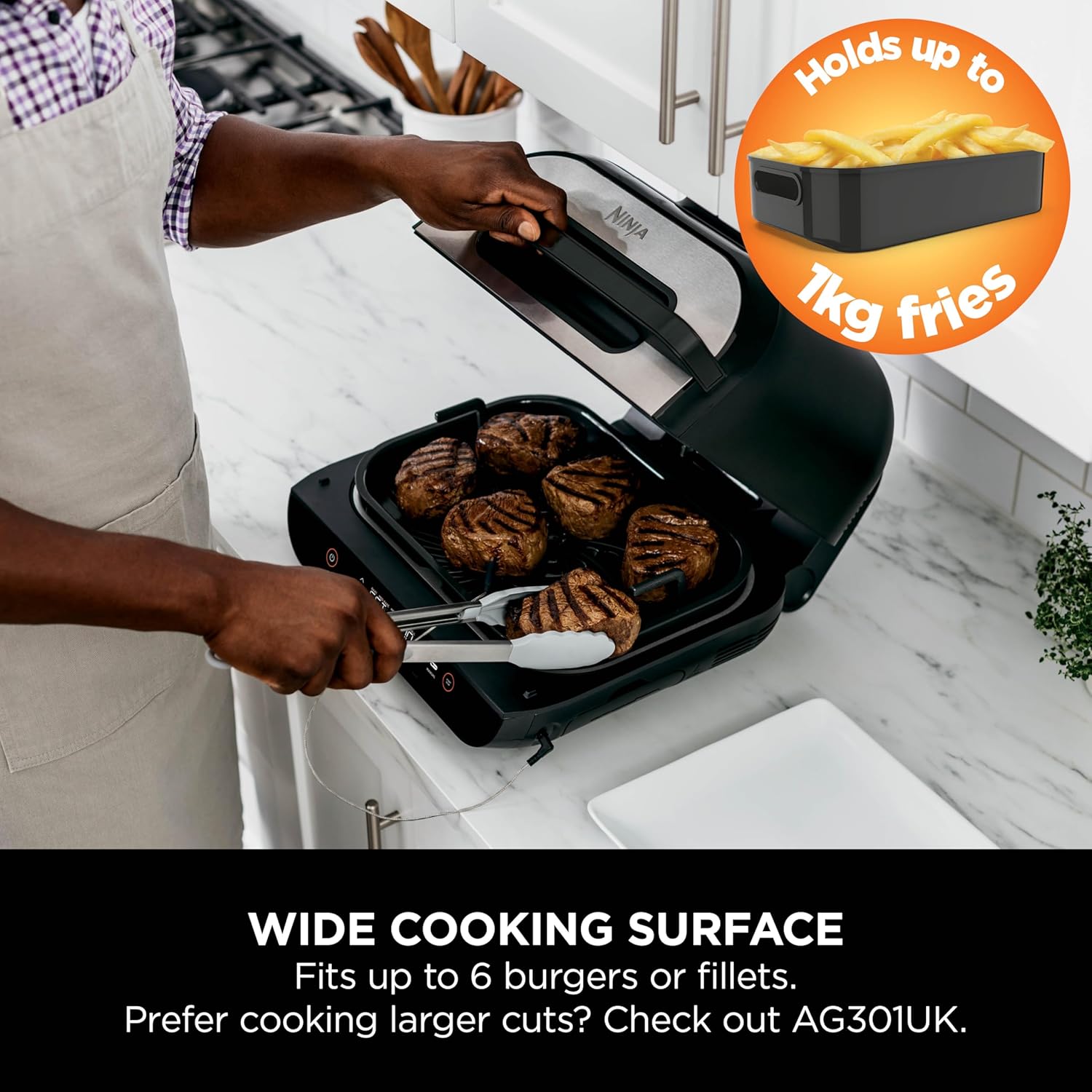 Ninja Foodi Max Health Grill & Air Fryer - Grey
