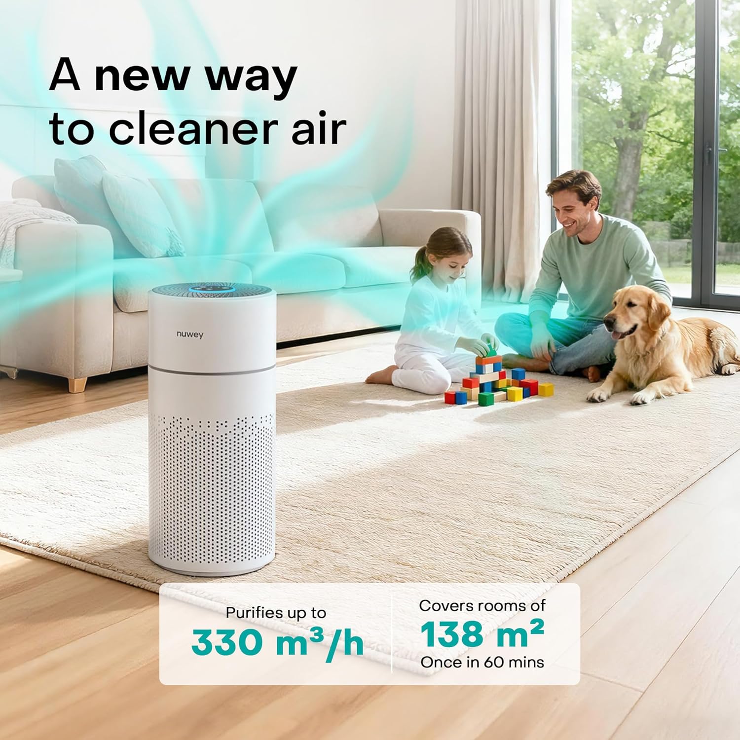 Nutricook Air Purifier NCK-AP330ME XL 4 Stage H13 HEPA Air Pure Cleaner Bin