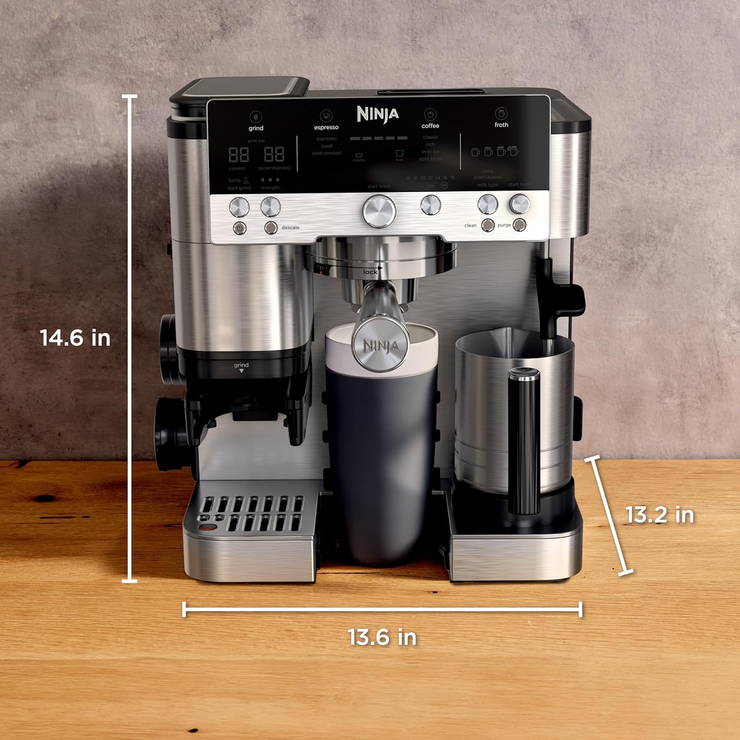 Ninja Luxe Cafe Premier 3-in-1 Espresso Machine Cold Brew Grinder SS
