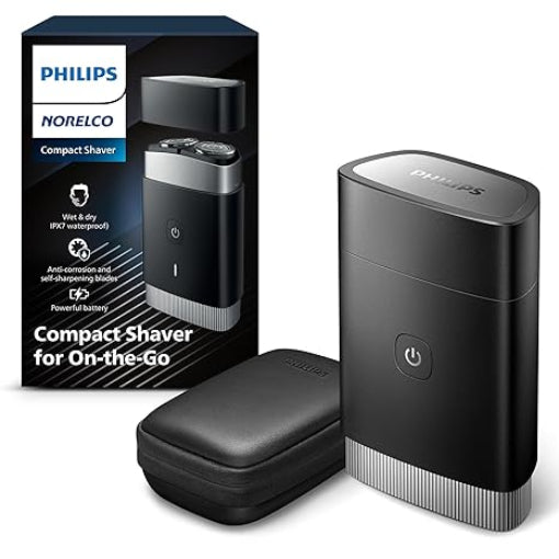 Philips Norelco PQ888/81 Compact On-The-Go Shaver - Wet & Dry - 60 Min Runtime