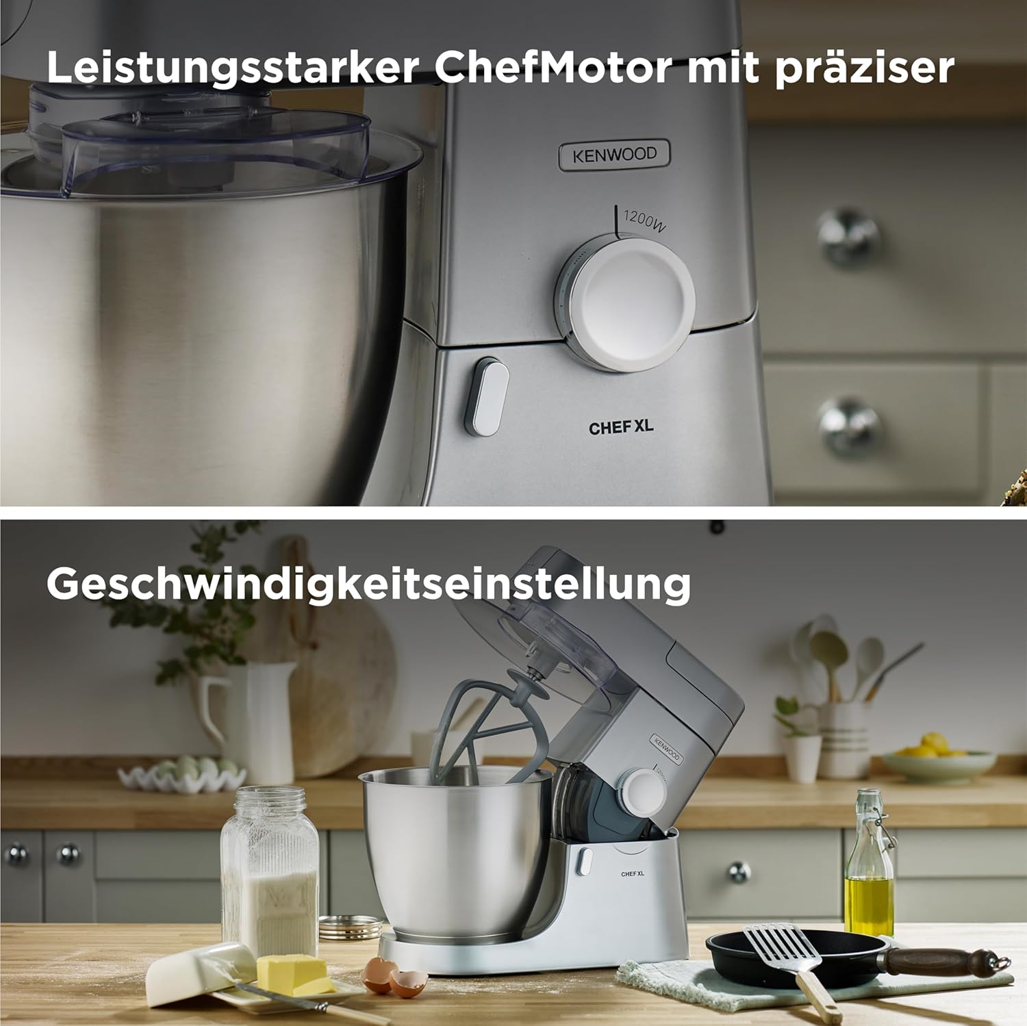Kenwood Chef XL Kitchen Machine KVL4100S 1200W 6.7L Silver Metal Stand Mixer
