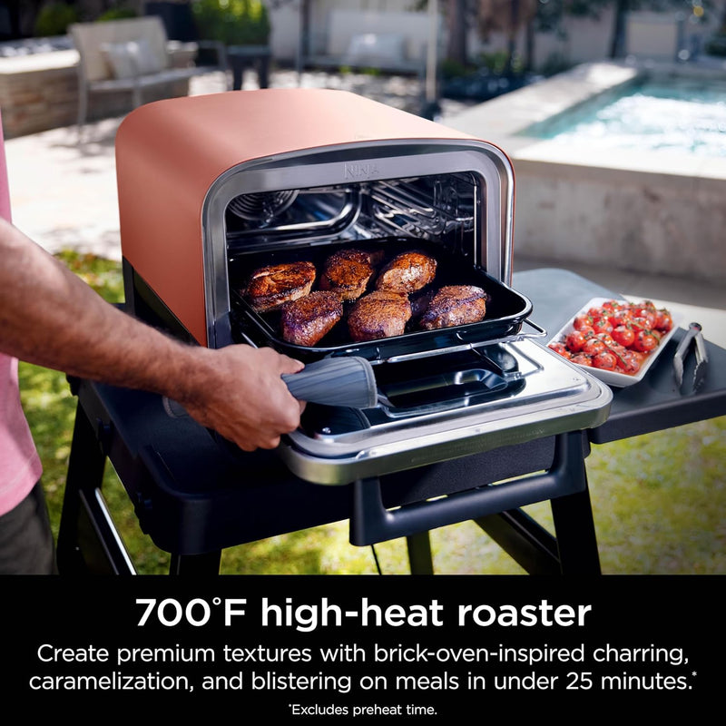 Ninja Woodfire Outdoor Pizza Oven, 8-in-1 Portable Electric Roaster Oven