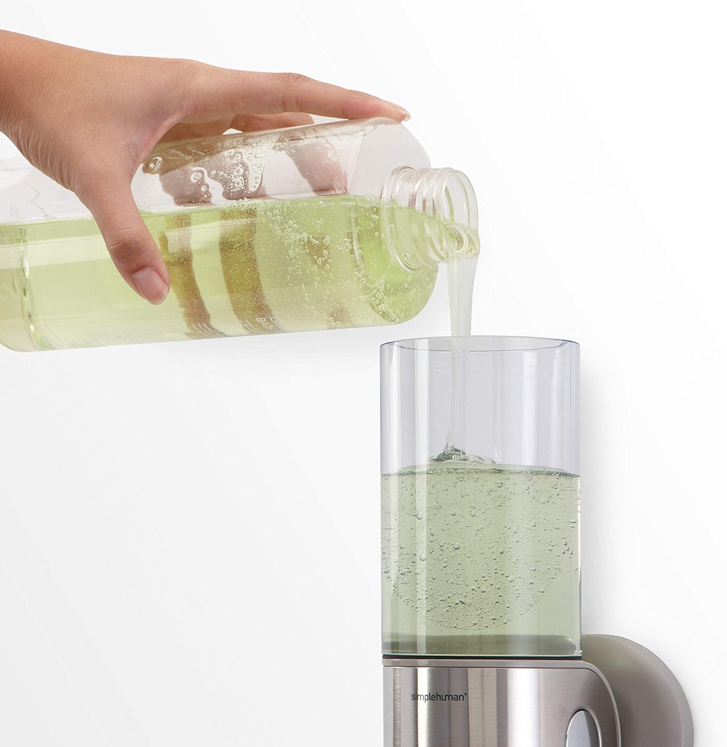 SimpleHuman Single Wall Mount Shower Pump, Stainless Steel, 15 fl oz Dispenser – BT1027