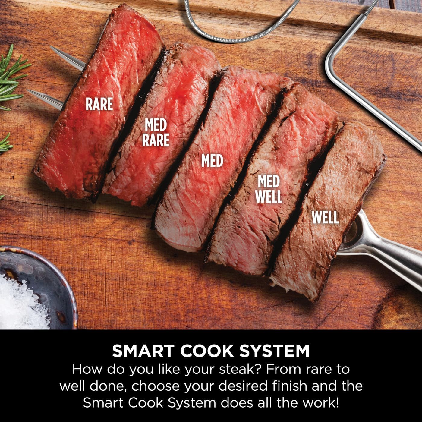 Ninja Woodfire Pro XL Electric BBQ Grill & Smoker with Digital Probe, Large 4-in-1 Outdoor Grill & Air Fryer with Smart Cook System