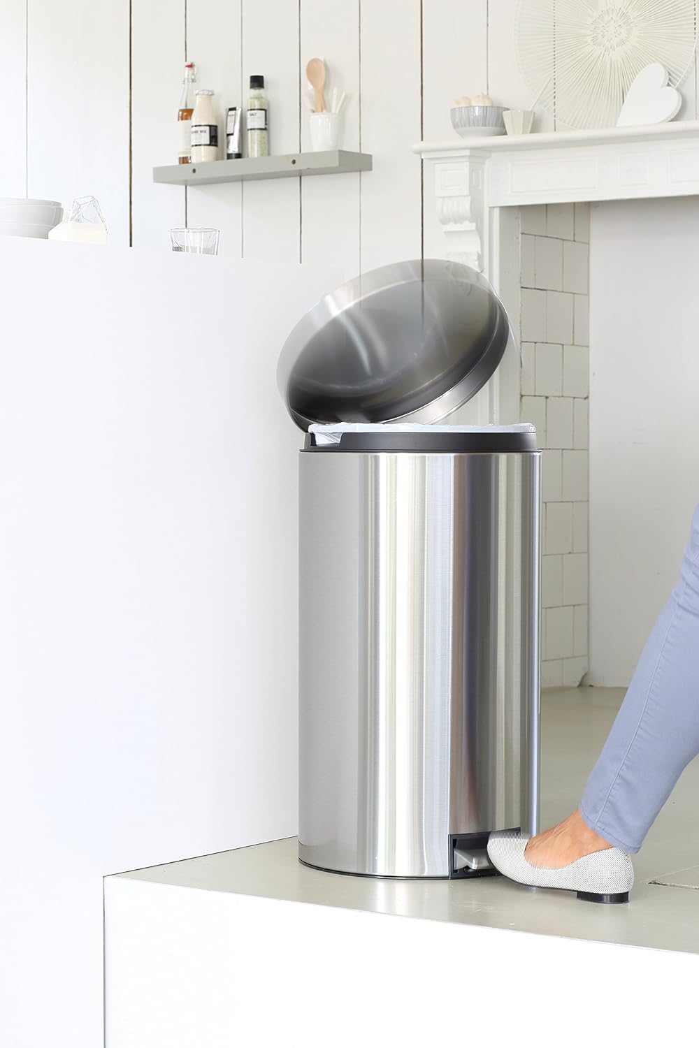 Brabantia Pedal Bin 45L Silent – Matt Steel Fingerprint Proof