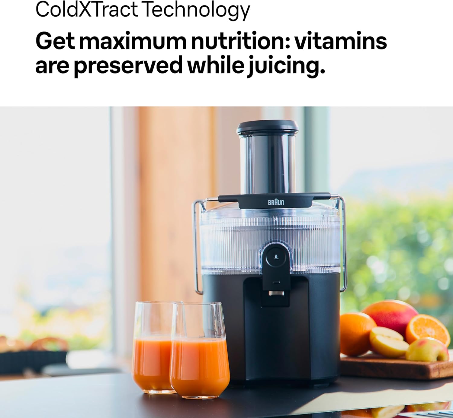 Braun MultiJuice 5 SJ5000 800W Cold Extraction Juicer XL Feed Chute Black