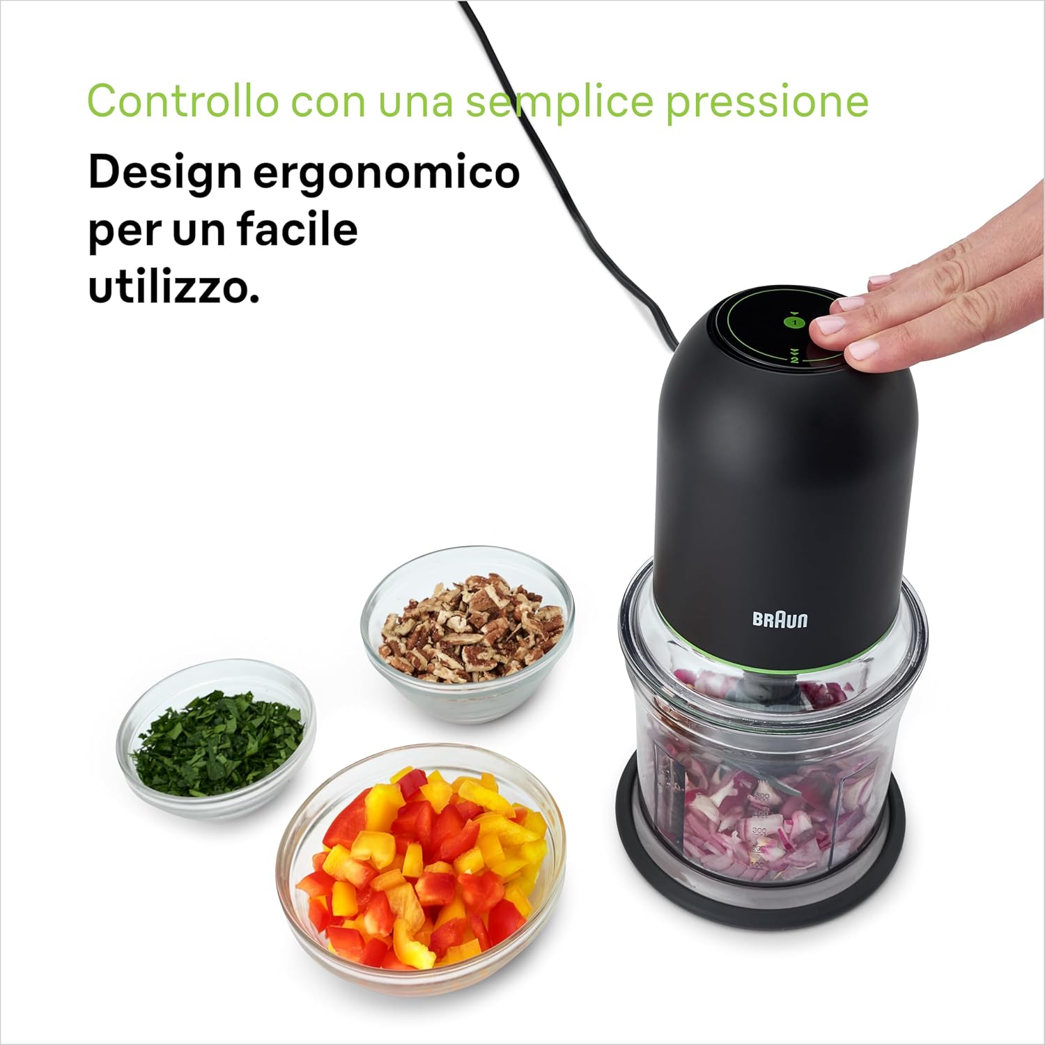 Braun Multipress Chopper Ch3011 Black 500W 4-Blade System Ice Crush