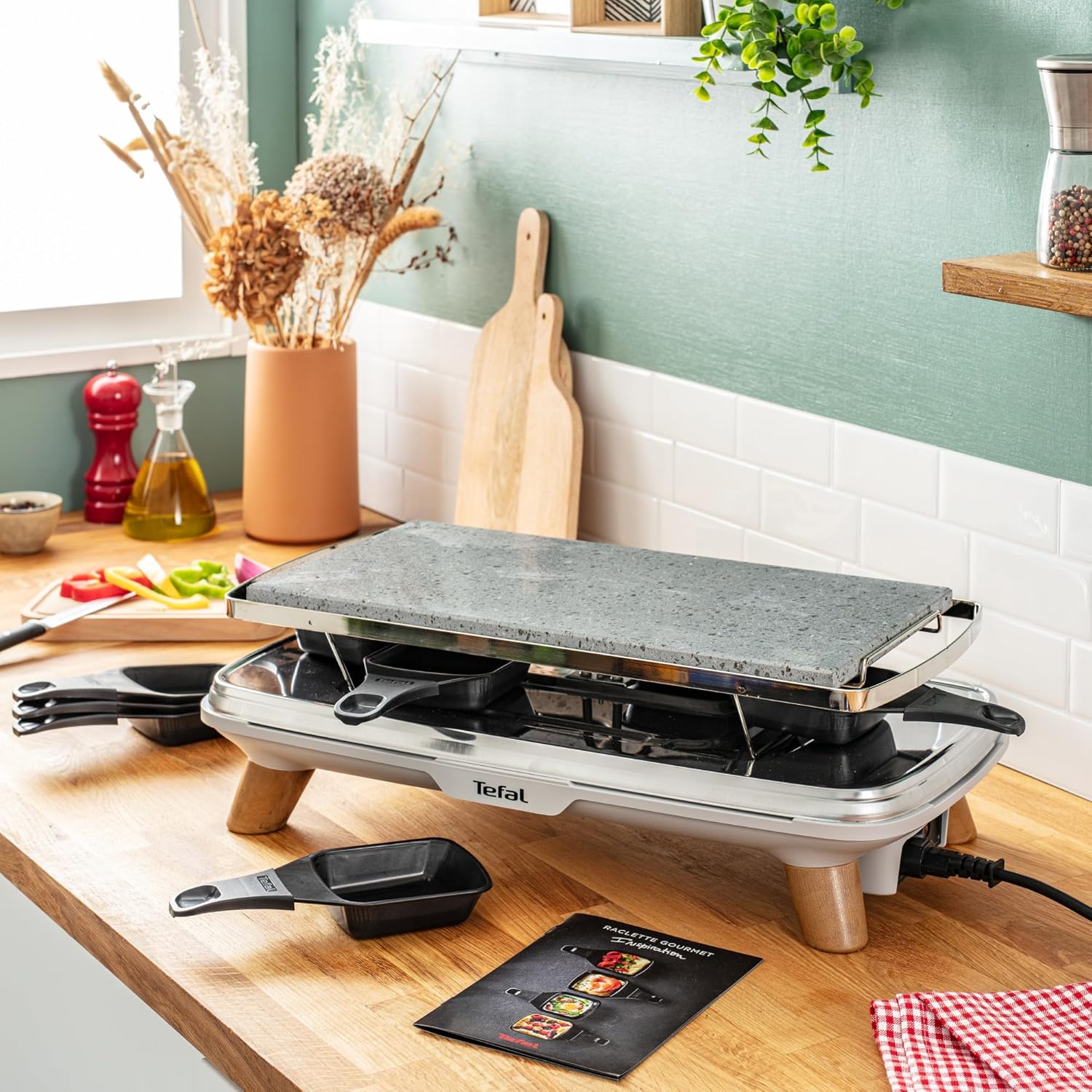 Tefal Raclette Pierrade Gourmet 8C PR620D12 With Stone Plate