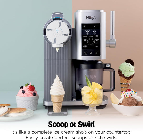 Ninja CREAMi Scoop & Swirl Ice Cream Maker 13-in-1 Soft Serve Milkshake