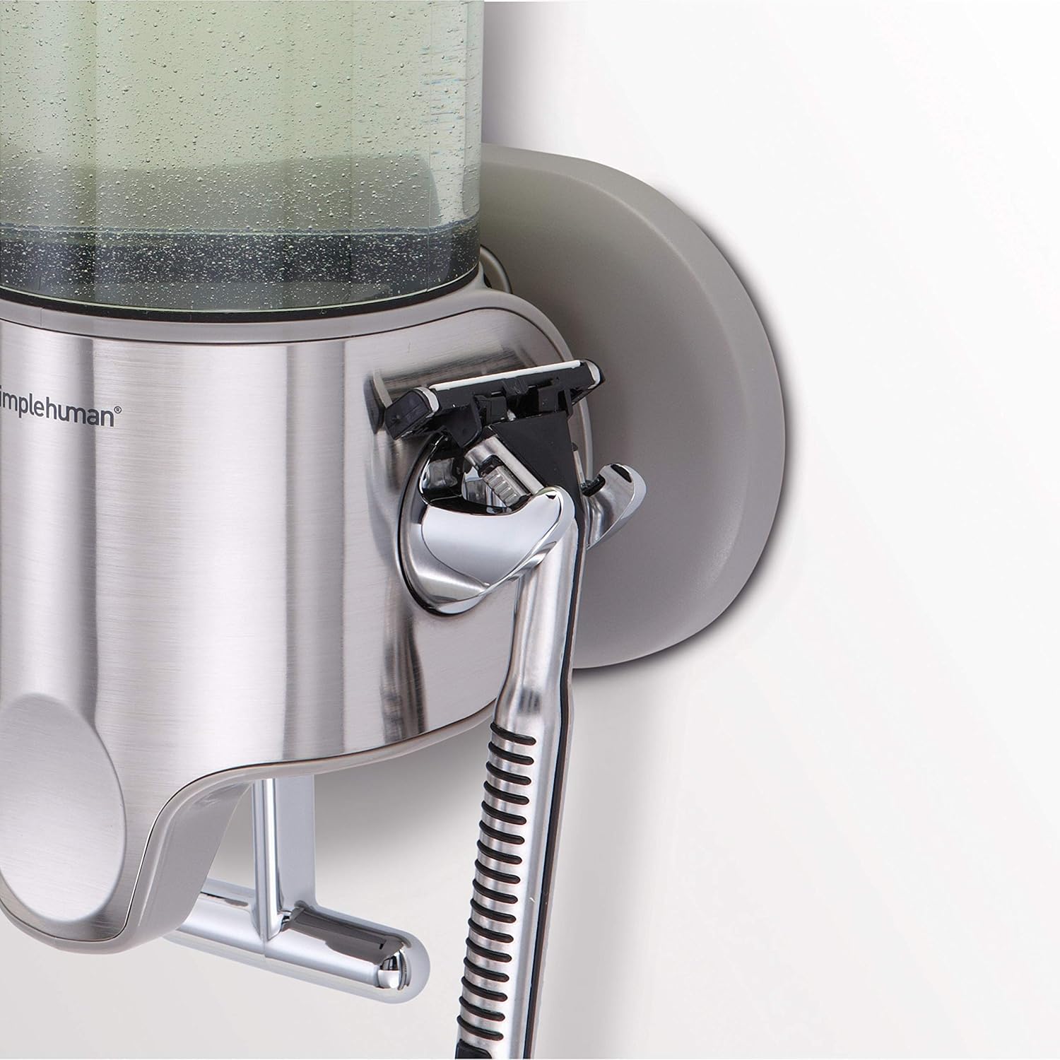 SimpleHuman Single Wall Mount Shower Pump, Stainless Steel, 15 fl oz Dispenser – BT1027