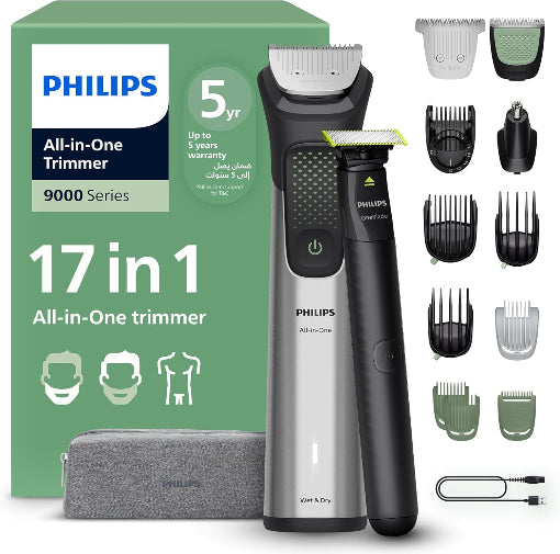 Philips  Multigroom Series 9000 - 17-in-1 Face, Hair & Body - OneBlade Included